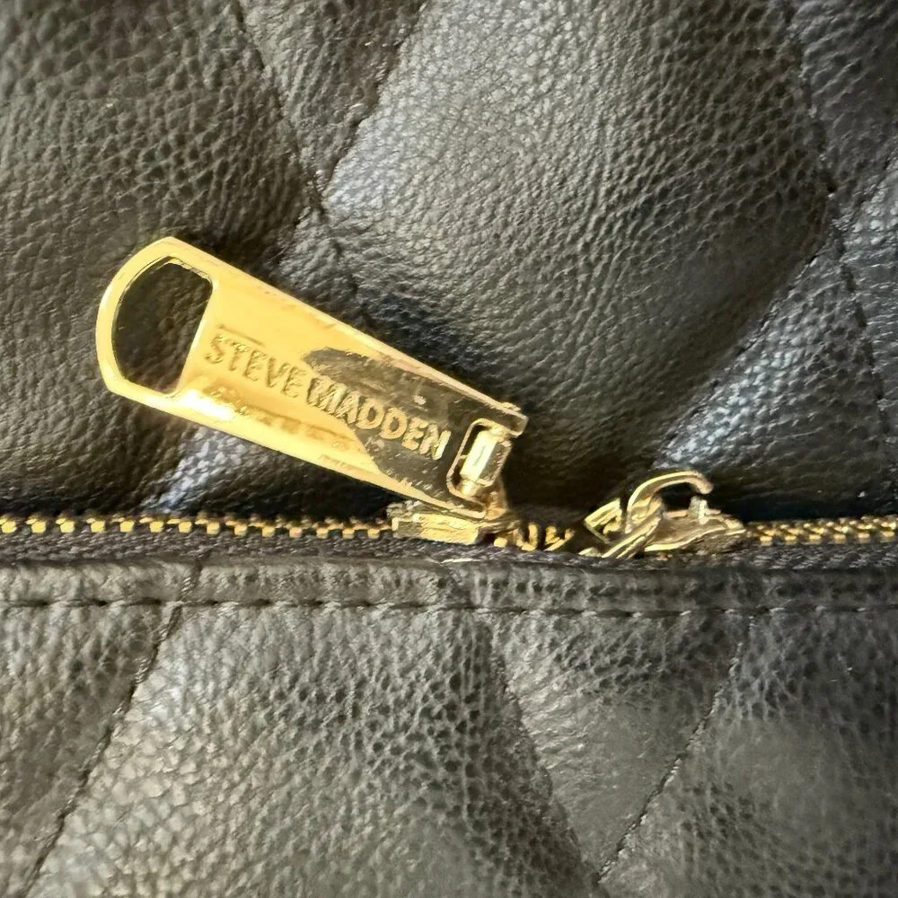 Steve Madden Quilted Diaper OR Work Backpack; Logo tag & lining; Top handle